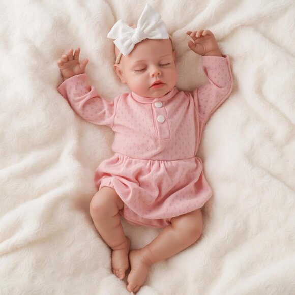 20 Inch Lifelike Realistic Baby Doll Soft Vinyl cloth body Newborn Dolls Girl - Picture 7 of 8